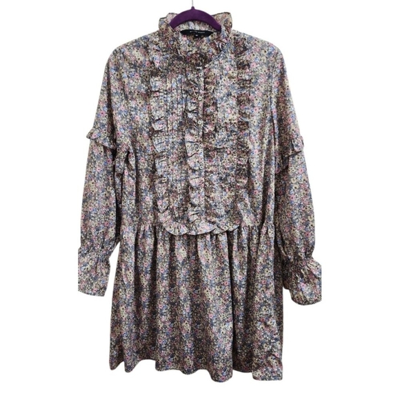 Walter Baker Women's Adriana Long Sleeve Floral Dress Boho style Size  10 - Picture 3 of 13